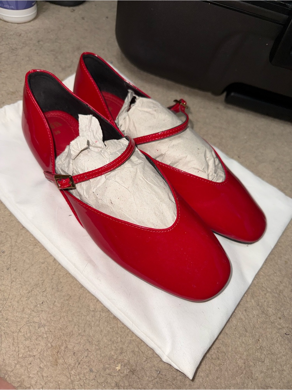 Zara Red Patent Mary Jane Flats - Size 38 NWOT